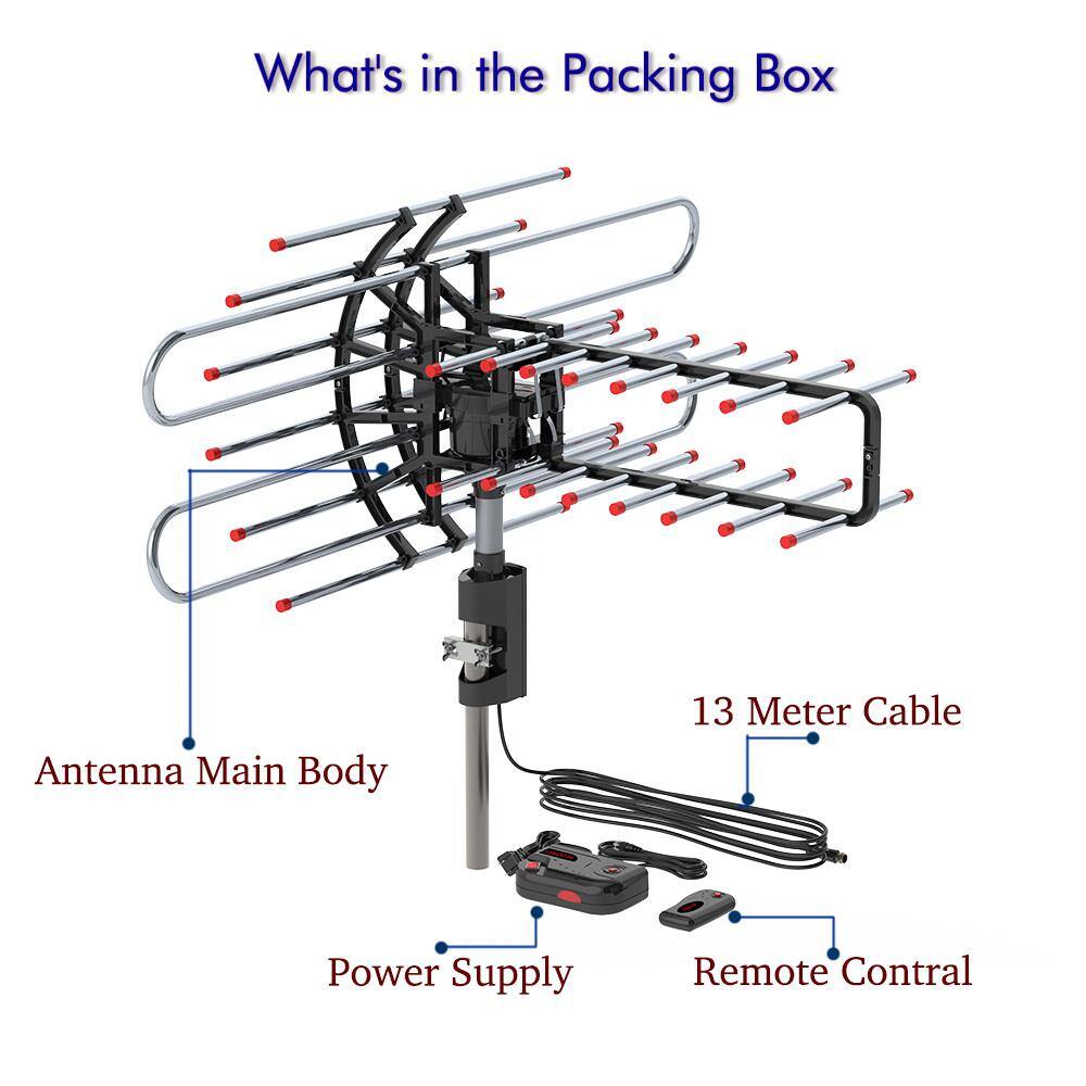 Winado Plus 360-Degree Rotation UV Dual Frequency 45-860MHz 22-38dB 42.65 ft. cobble Outdoor Antenna 360608127593