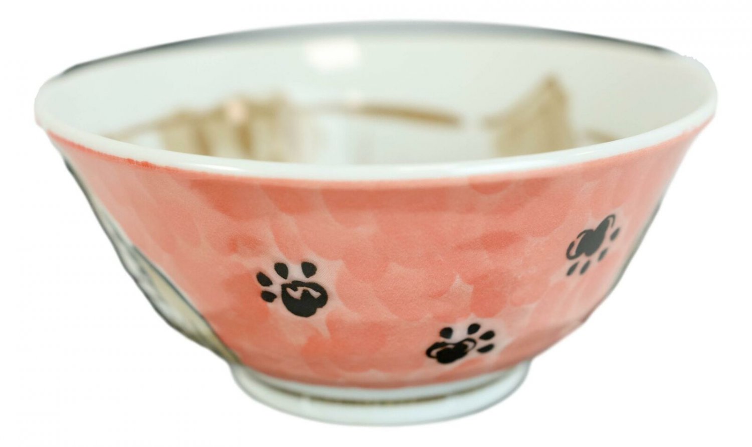 1 Pink Lucky Cat Maneki Neko 16oz Soup Rice Cereal Bowls Set of 6 EBR02