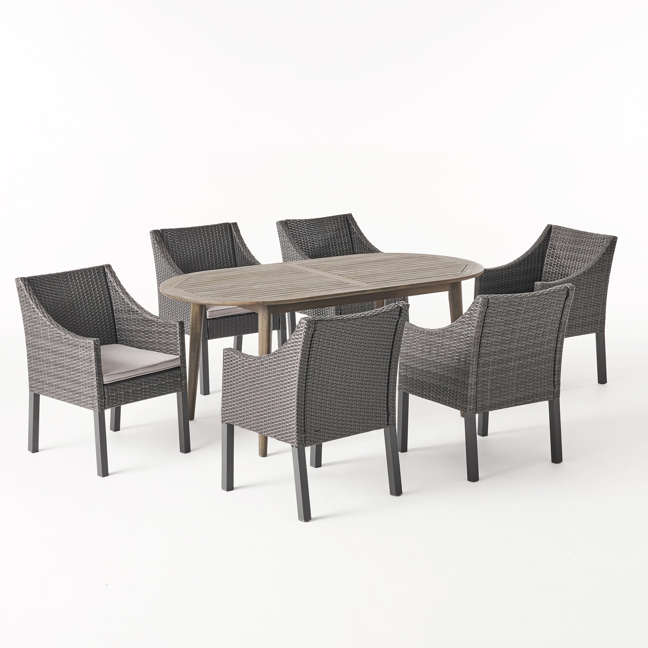 Stanford Outdoor 7-Piece Acacia Wood Dining Set