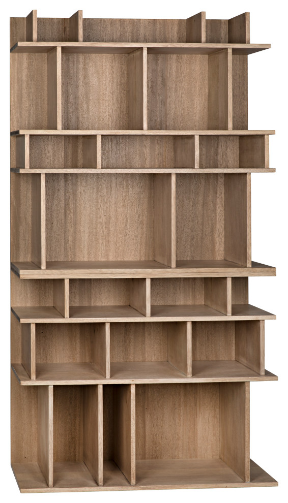 Rashi Bookcase  Washed Walnut   Transitional   Bookcases   by HedgeApple  Houzz