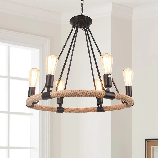 Modern Farmhouse Wagon Wheel Light Fixture Shopping - The Best Deals on Chandeliers