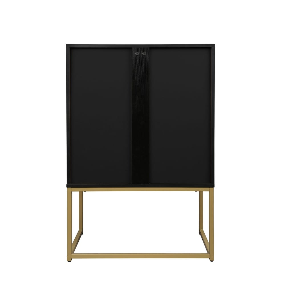 Modern Freestanding Storage Cabinet with 2 Doors and Metal Legs