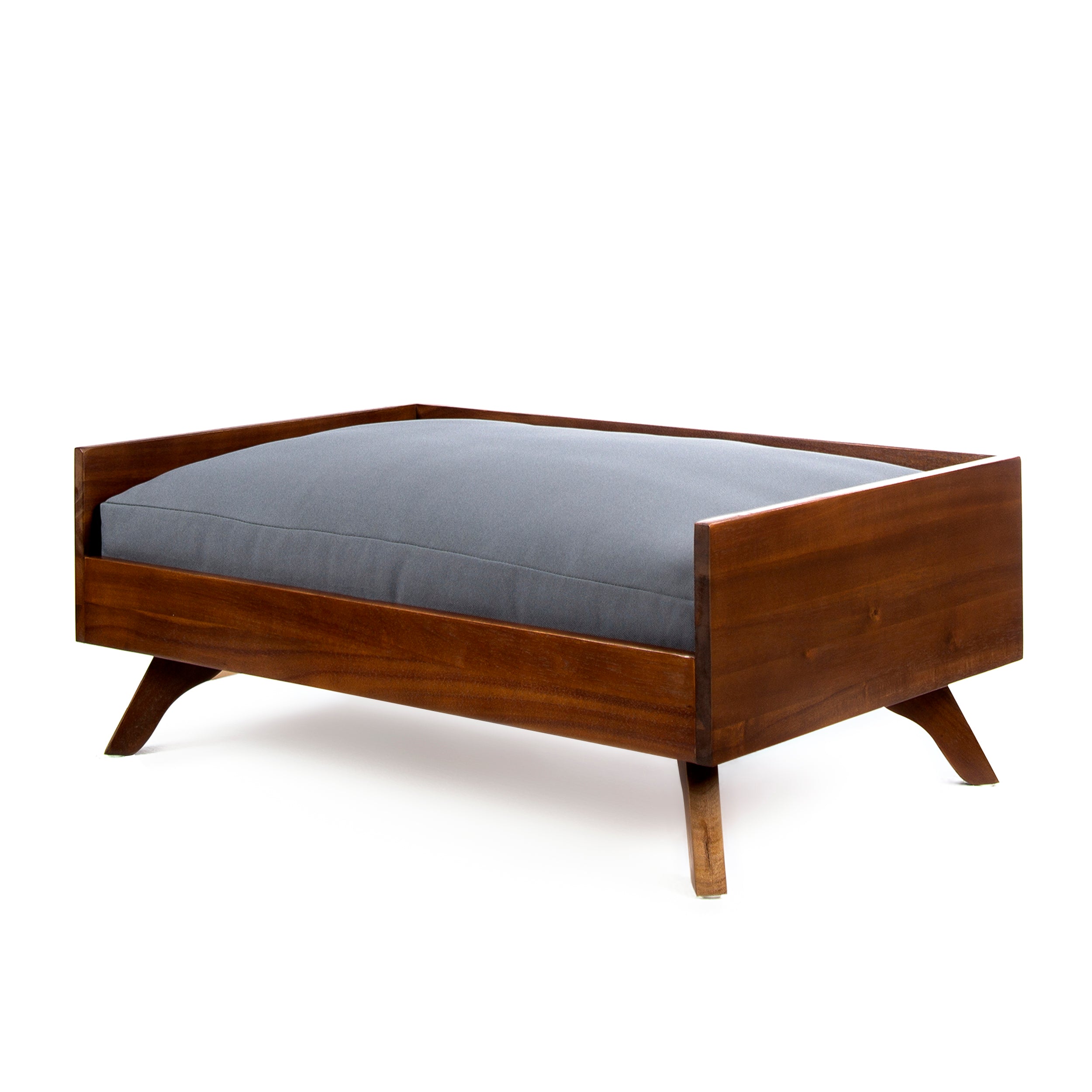 Darren Mid-Century Wood Frame Cushioned Dog Bed