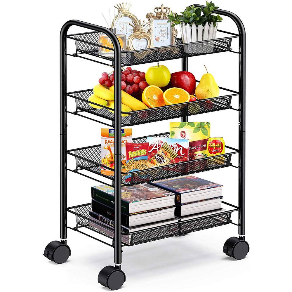 THE CLEAN STORE 4 Tier Storage Cart with Fixed Baskets 395