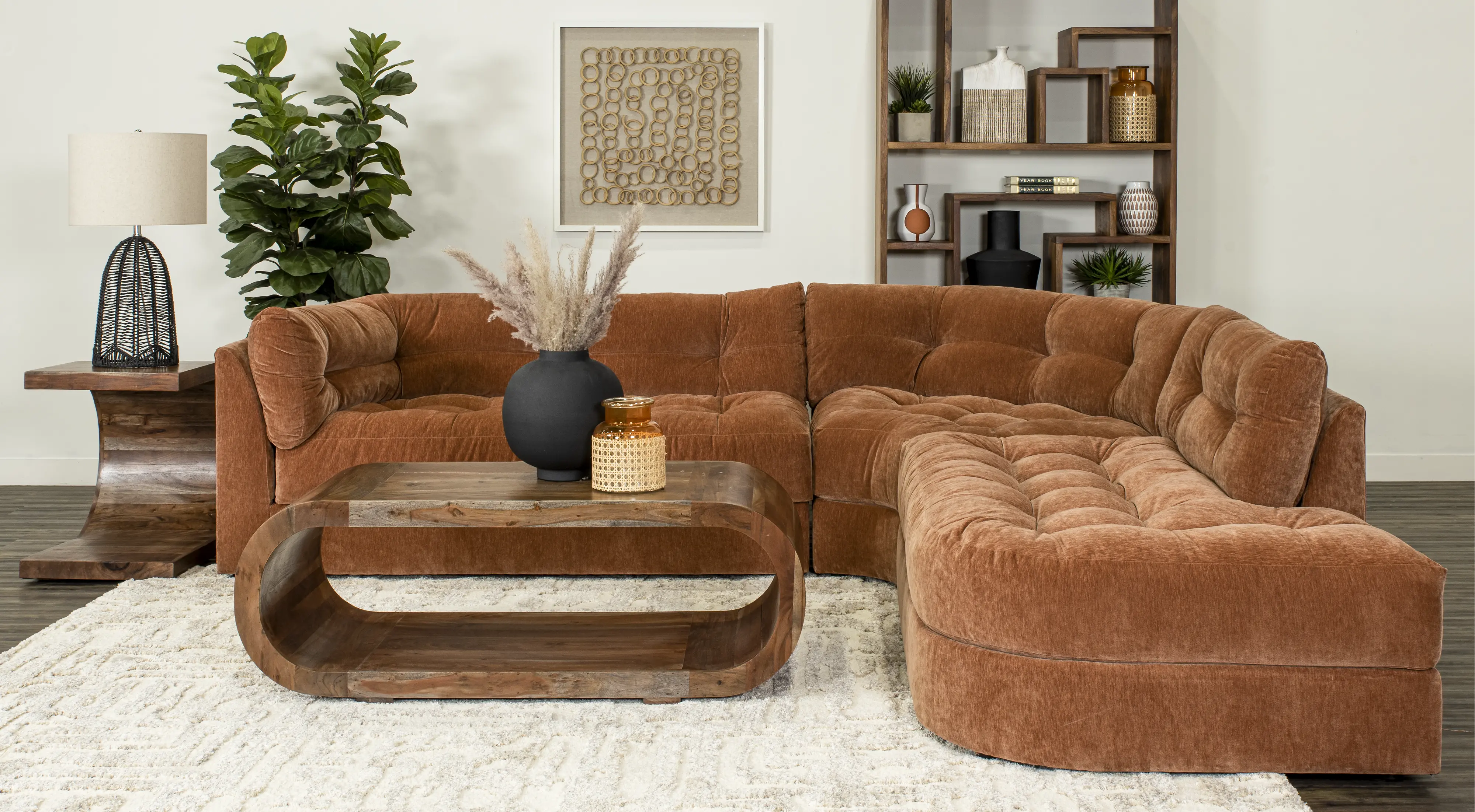 Juniper Ginger Orange 3 Piece Sectional