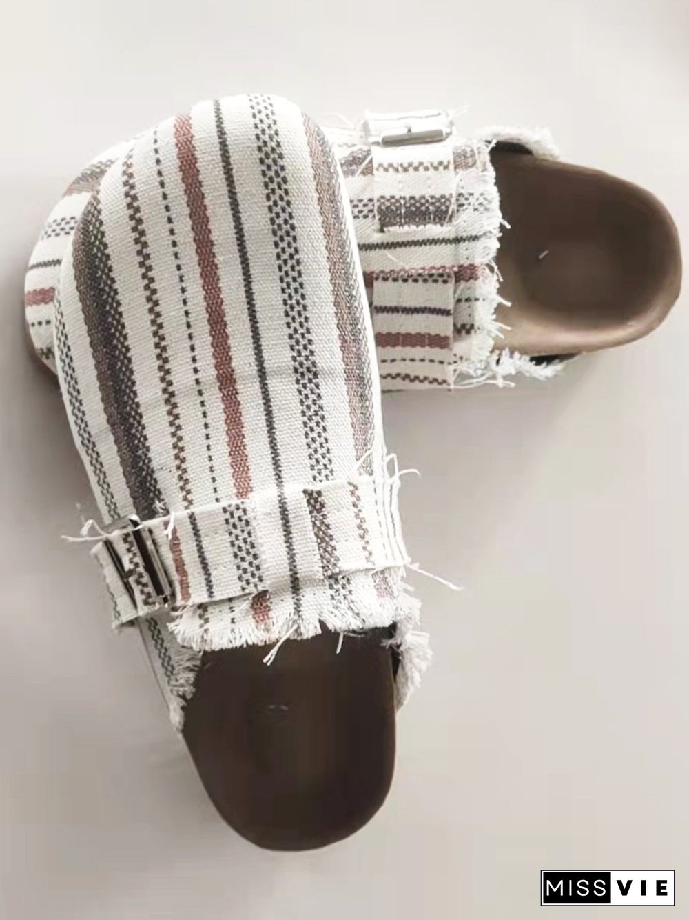 Ethnic Stripe Pattern Muller Slippers