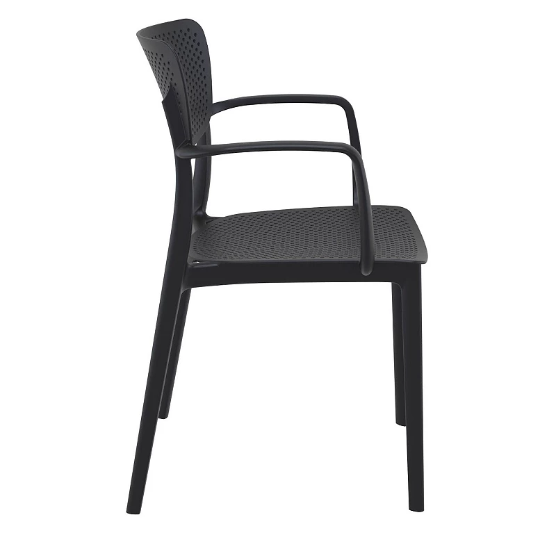 33 Black Stackable Patio Dining Arm Chair