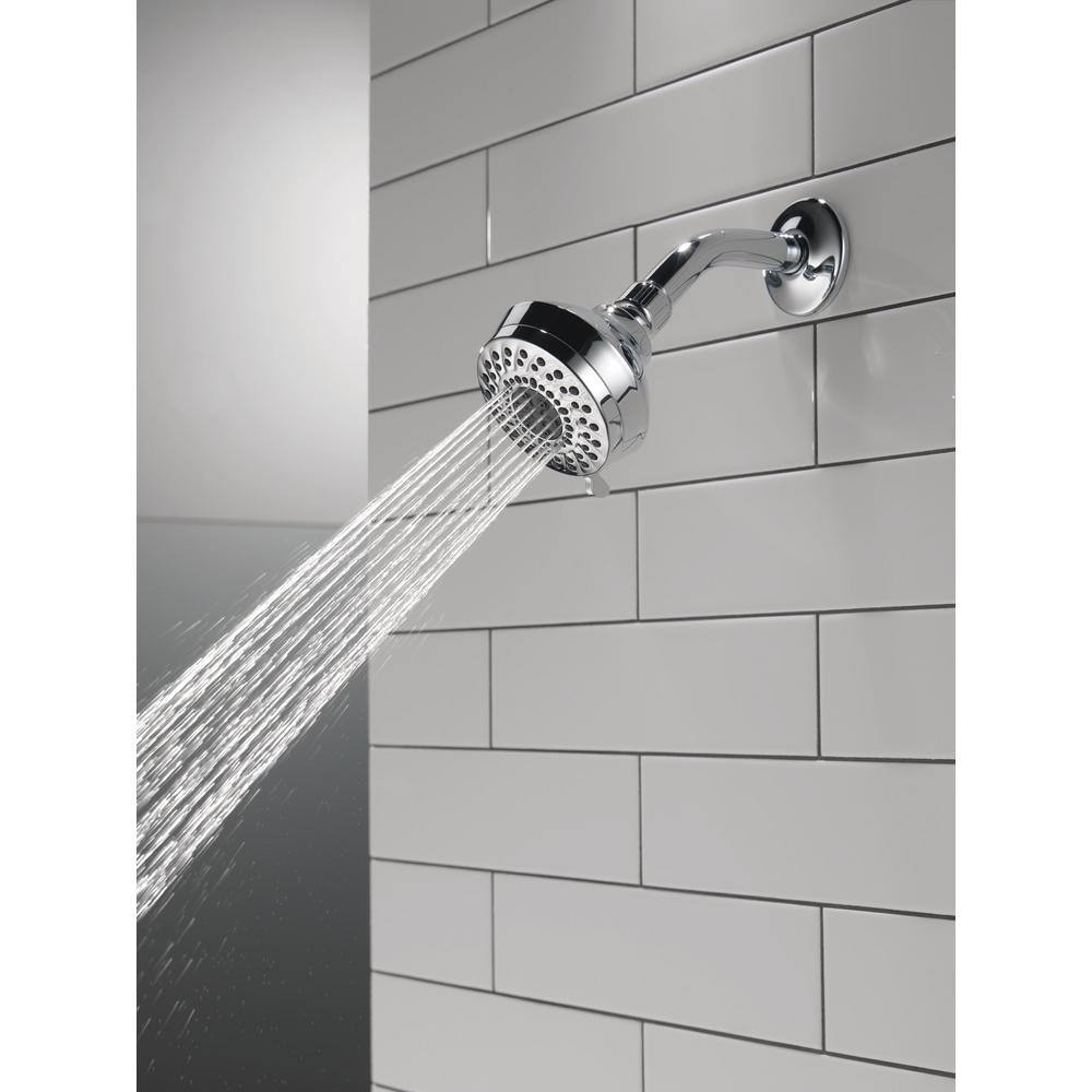 Delta 3-Spray Patterns 1.75 GPM 3.63 in. Wall Mount Fixed Shower Head in Chrome 75301