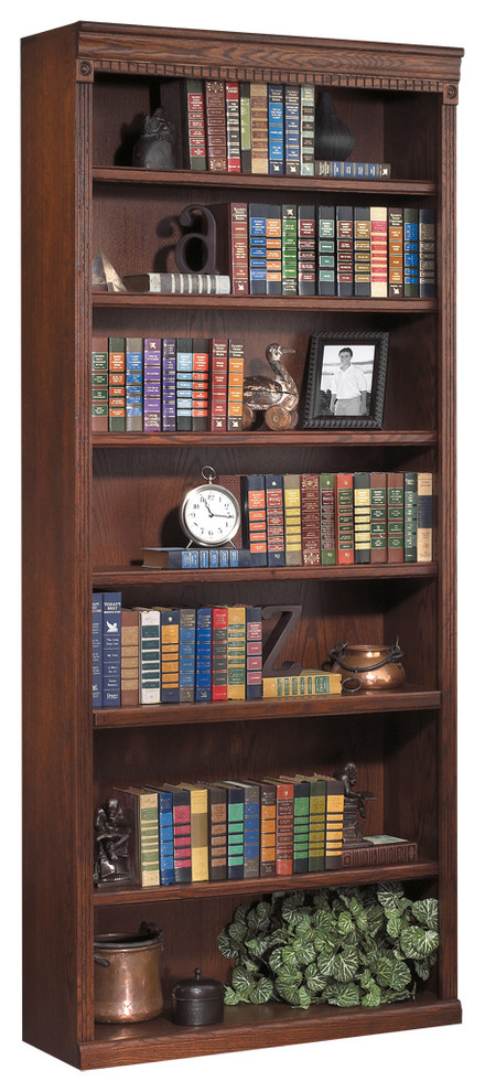 Martin Furniture Huntington Oxford 84 quotOpen Bookcase (Burnish)   Traditional   Bookcases   by Martin Furniture  Houzz