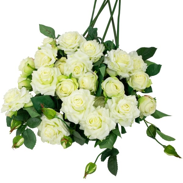 real touch™ white artificial rose floral sprays set of 6 35