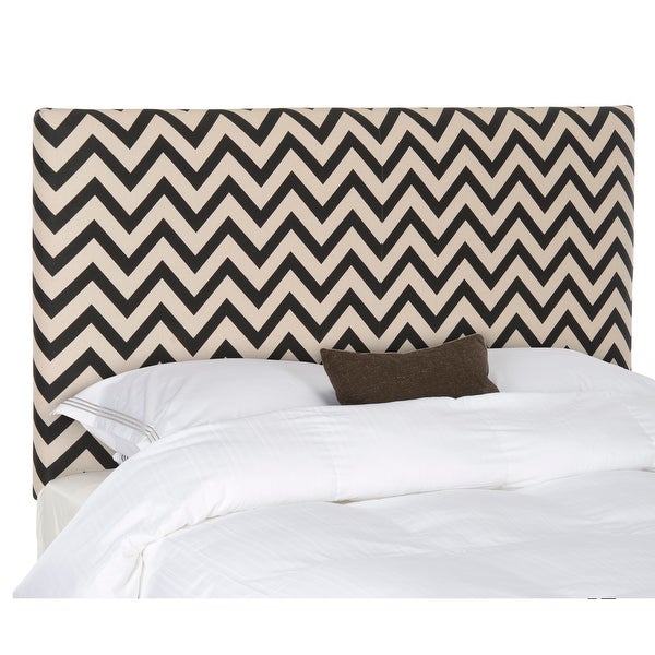 SAFAVIEH Ziggy Black/ White Upholstered Chevron Headboard (Queen) - - 10329181