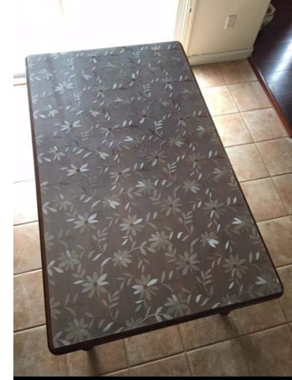 OctoRose Soft Glass Daisies Design Custom Waterproof PVC Protector/PVC Pad for Coffee Table, Table, Lab Bench, Marble, Floor, Capet  and so on , Customized Size Order OK