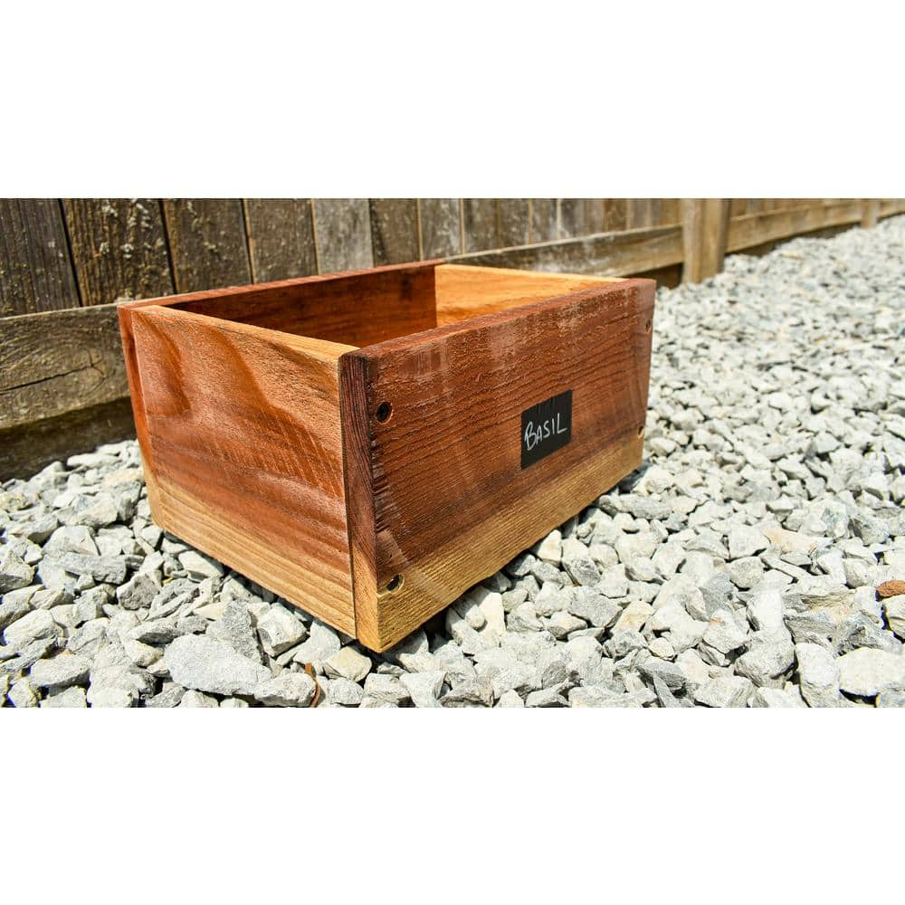 11 in. L x 8 in. D x 8 in. H Outdoor Cedar Planter Box with Label 01PB11311868