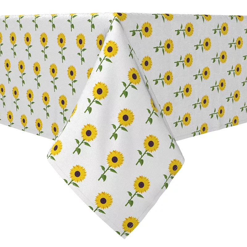 Rectangular Tablecloth， 100% Cotton， Sunflower Repeat