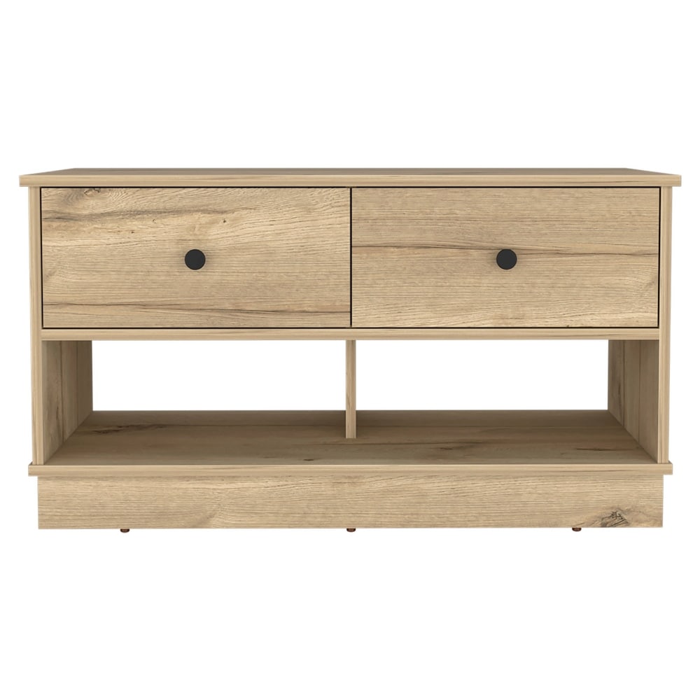 Hamilton 36 inch Wide Storage Bench with 2 Open Shelves and 2 Drawers