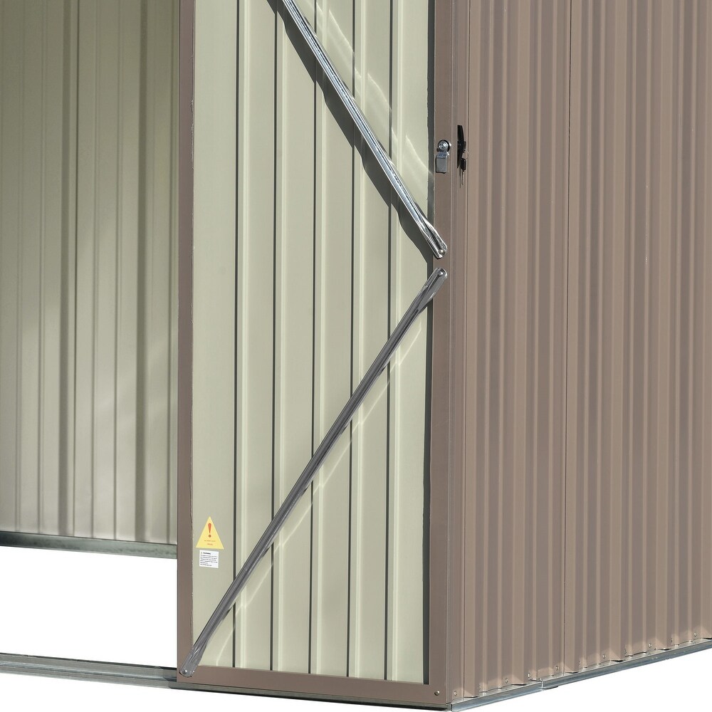 Metal Storage Shed with Adjustable Shelf and Lockable Doors Tool Cabinet with Vents