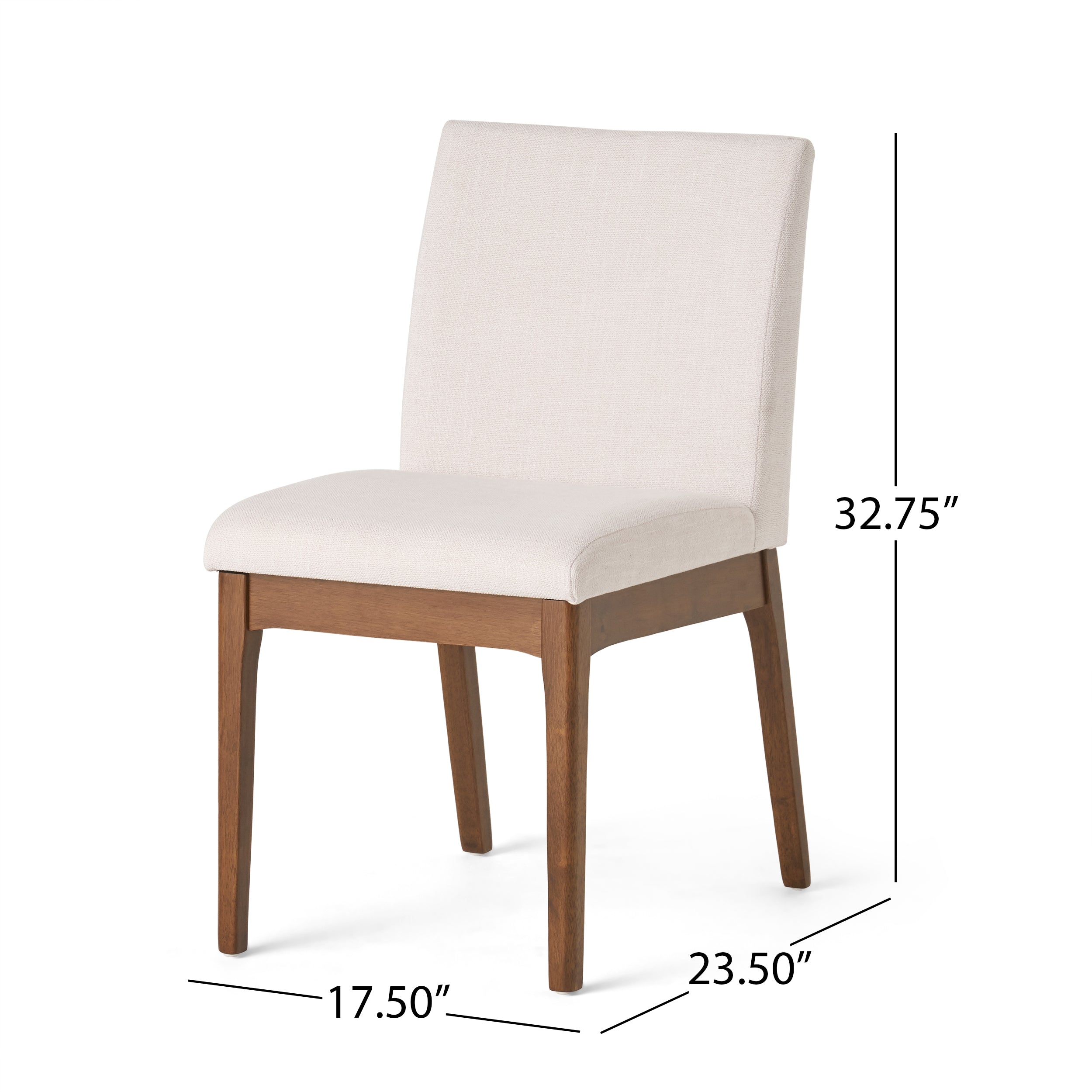 Leona Fabric & Wood Finish Dining Chair (Set of 2)