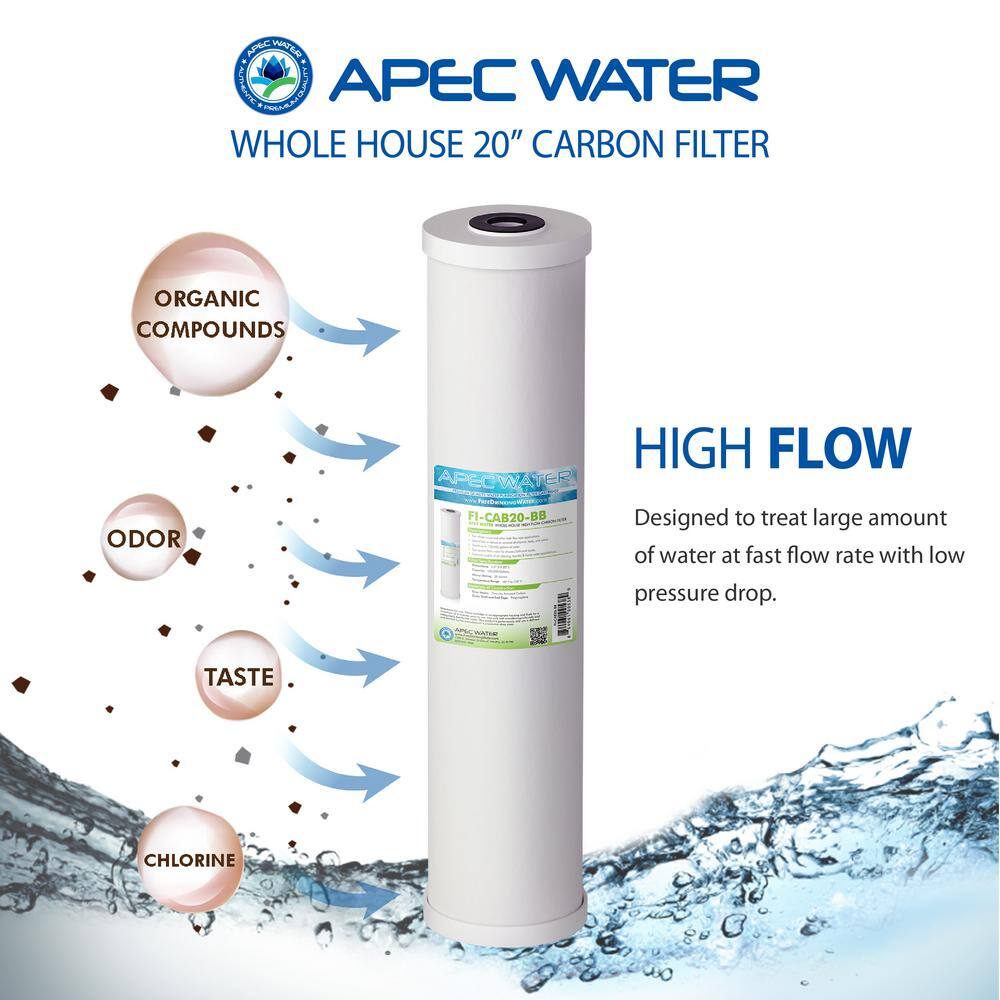 APEC Water Systems Whole House 1-Stage Water Filtration System High Capacity Carbon For All Purpose CB1-CAB20-BB