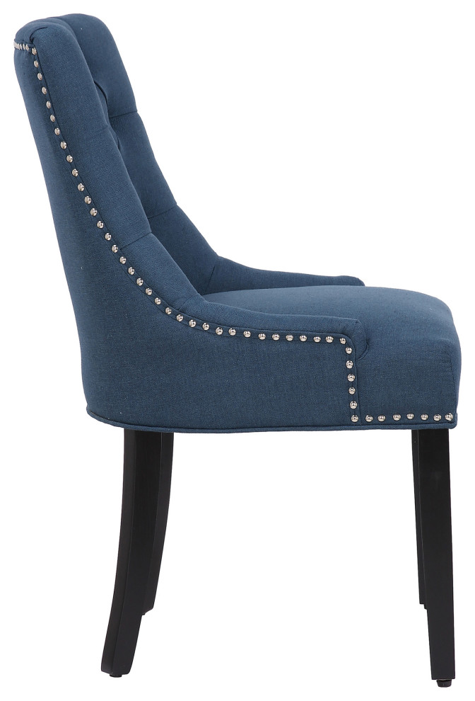 WestinTrends Upholstered Wingback Button Tufted Dining Chair  Glam Accent Chair   Transitional   Dining Chairs   by WestinTrends  Houzz