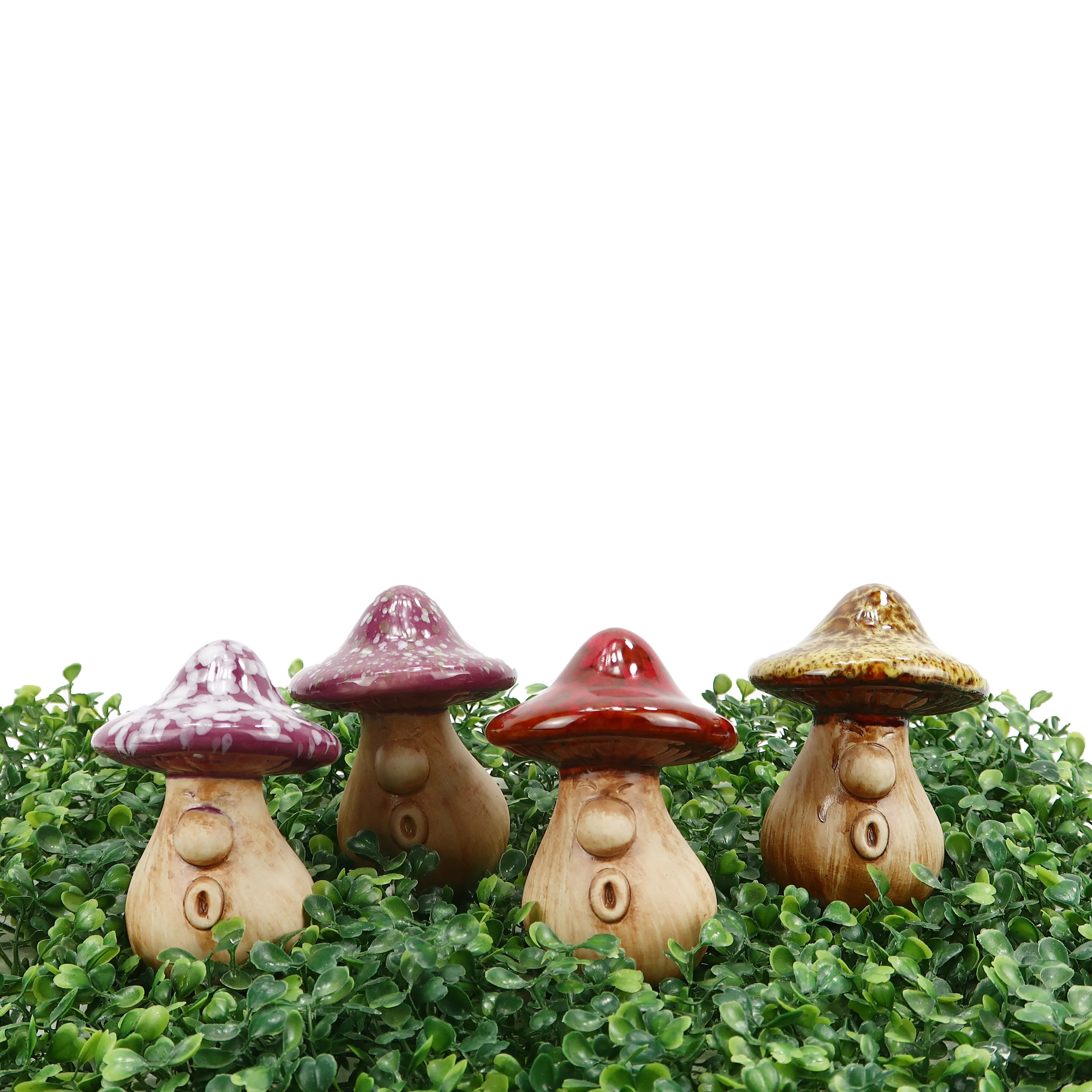 Cute Garden Decoration Artificial Plant Mushroom Ceramics Crafts Festival Gift Manor Lawn Ornament Ceramic Mushroom