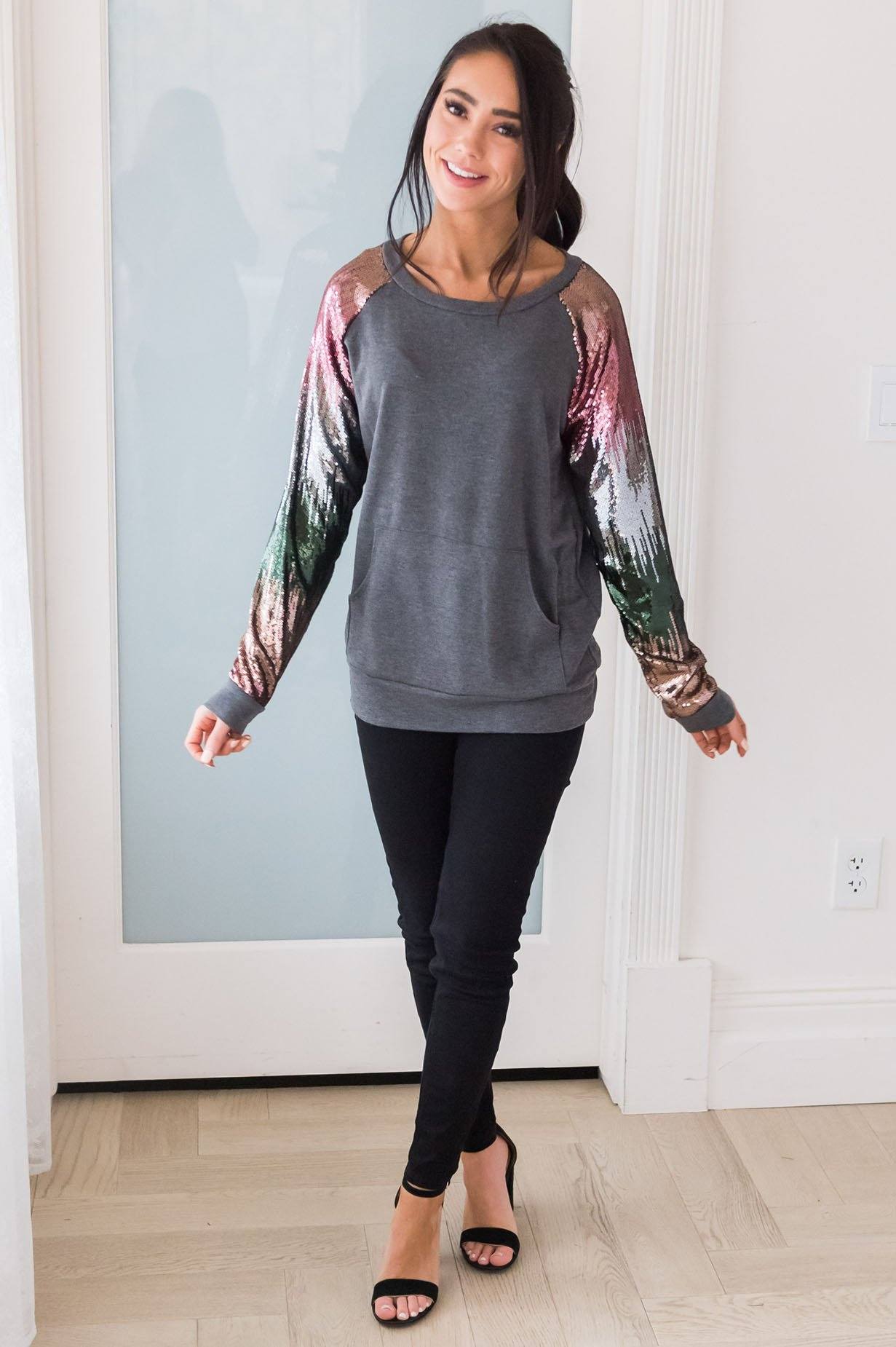 Layered In Happiness Modest Sweatshirt