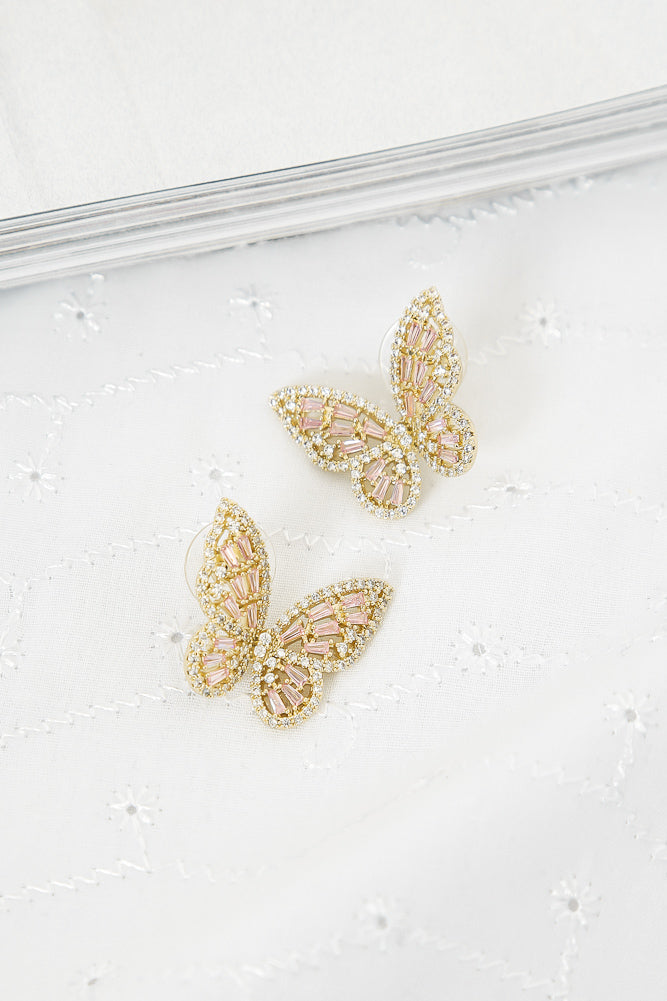 Live The Afterglow Butterfly Earrings Gold