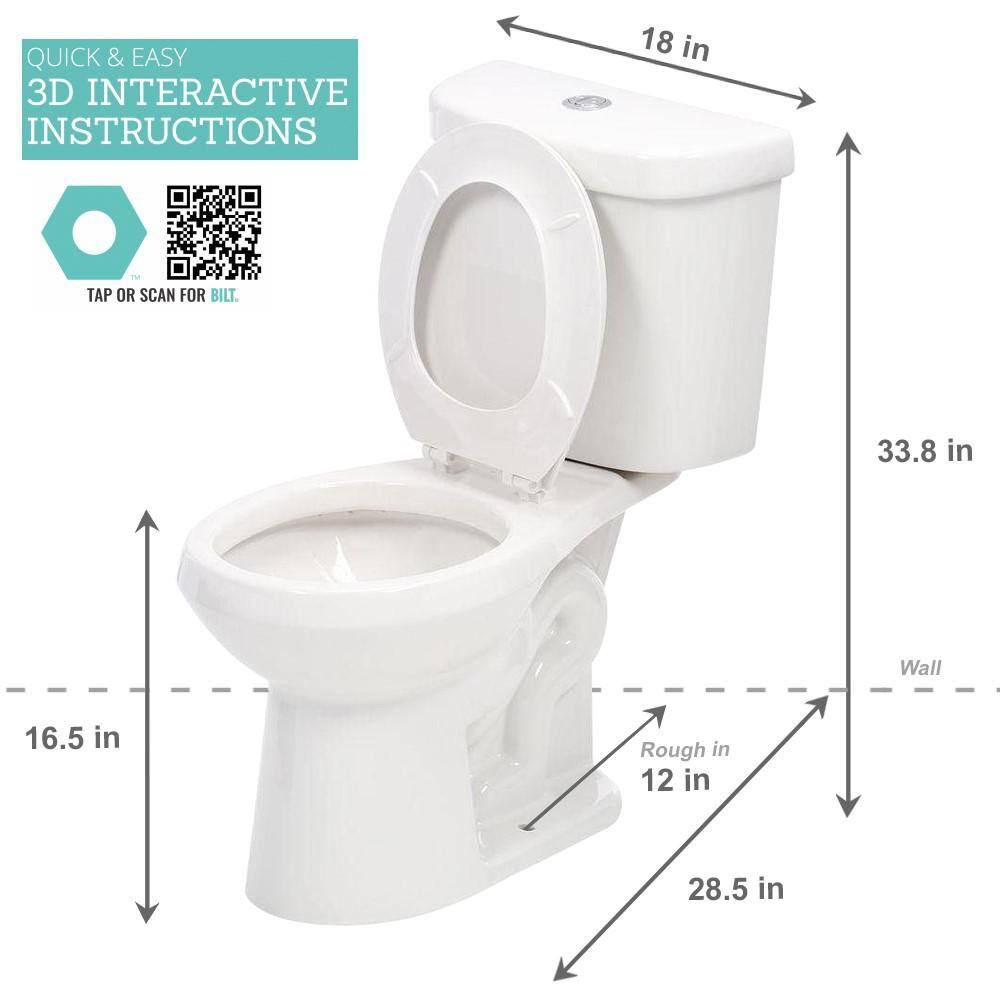 Glacier Bay 2-piece 1.1 GPF1.6 GPF Dual Flush Round Toilet in White Seat Included (3-Pack) N2428R-DF