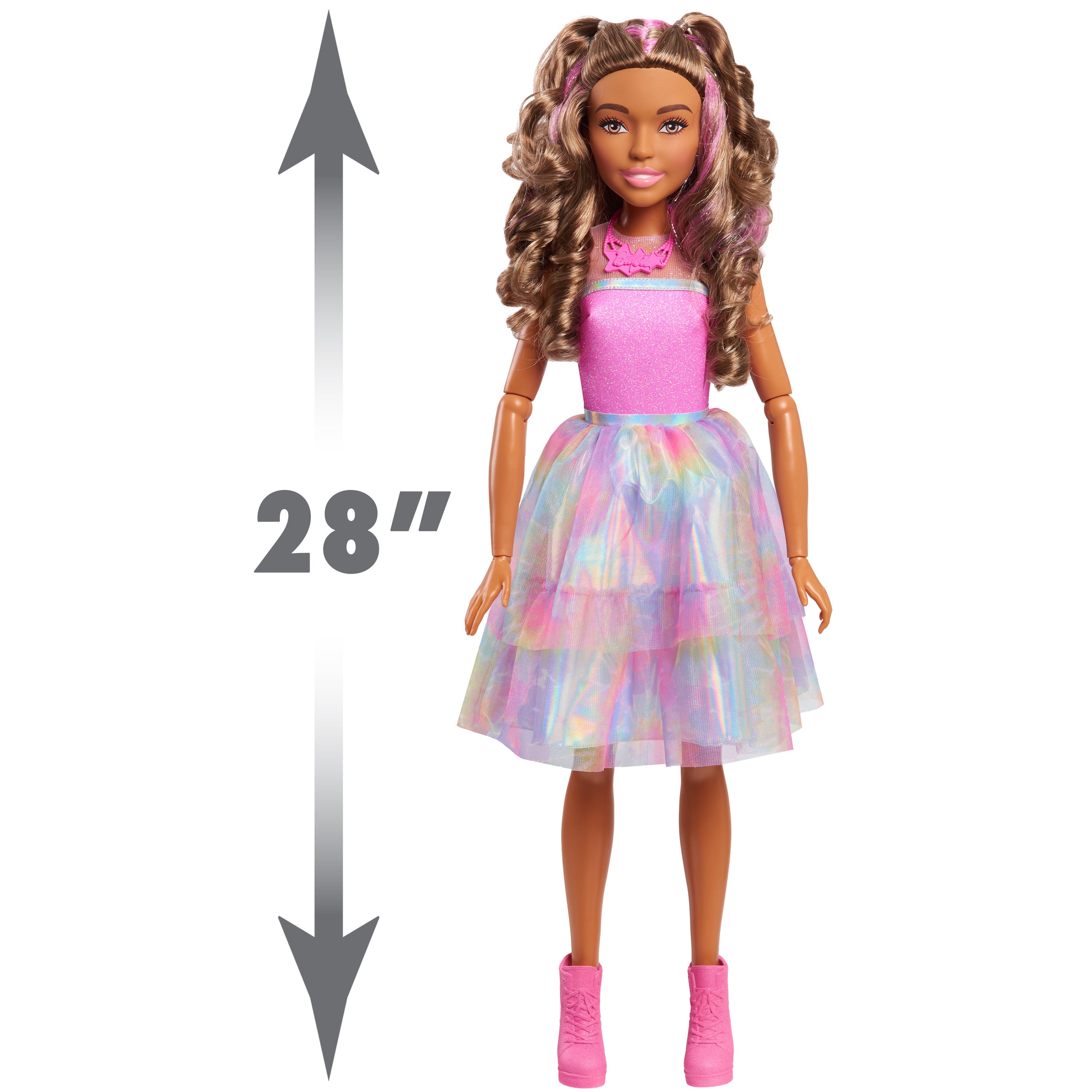 Barbie 28-Inch Tie Dye Style Best Fashion Friend, Brown Hair,  Kids Toys for Ages 3 Up, Gifts and Presents