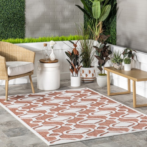 Nuloom Lila Geometric Striped Indoor outdoor Area Rug