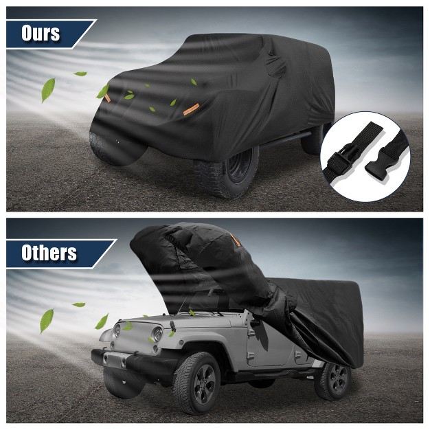 Unique Bargains Suv Car Cover Fit For Jeep Wrangler Jk 4 Door 2007 2017 Outdoor Waterproof Sun Dust Wind Snow Protection 210d Oxford