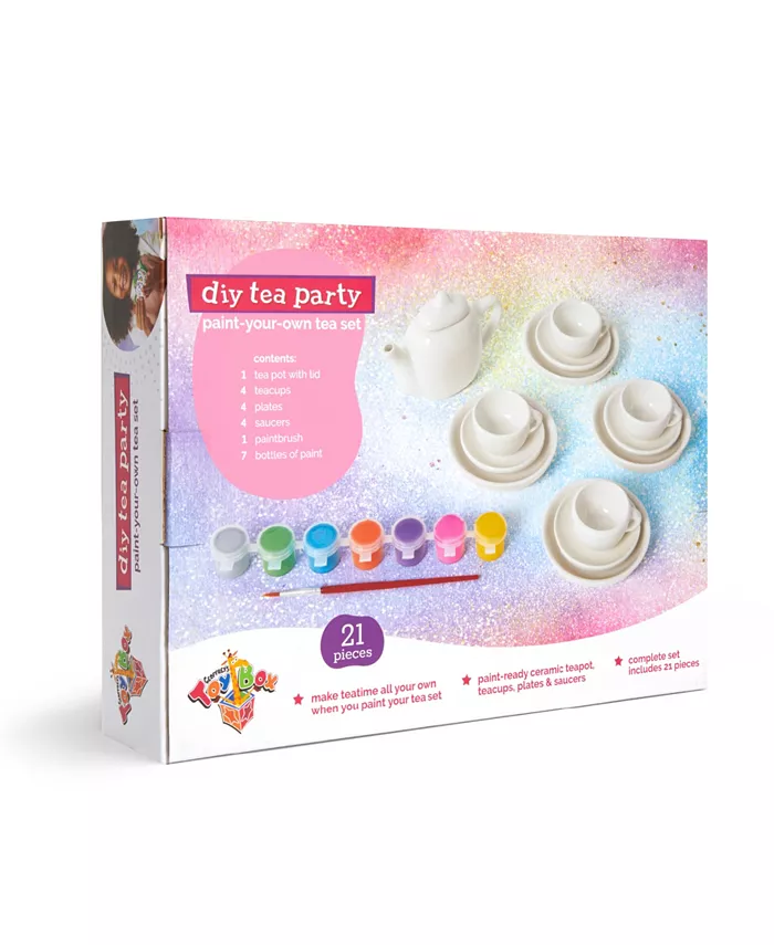 Geoffreys Toy Box DIY Tea Party Paint-Your-Own 21 Pieces Tea Set  Created for Macys