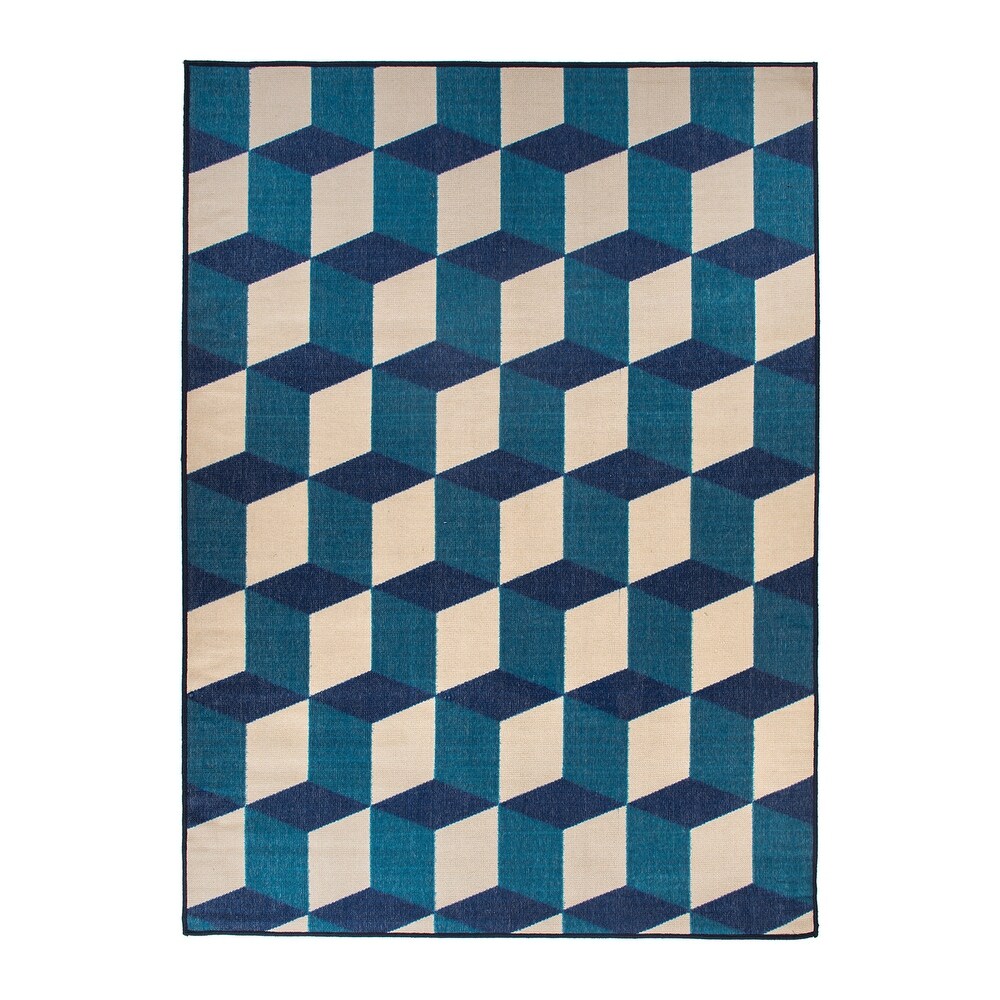 Contemporary Geometric Flatweave Indoor/Outdoor Area Rug