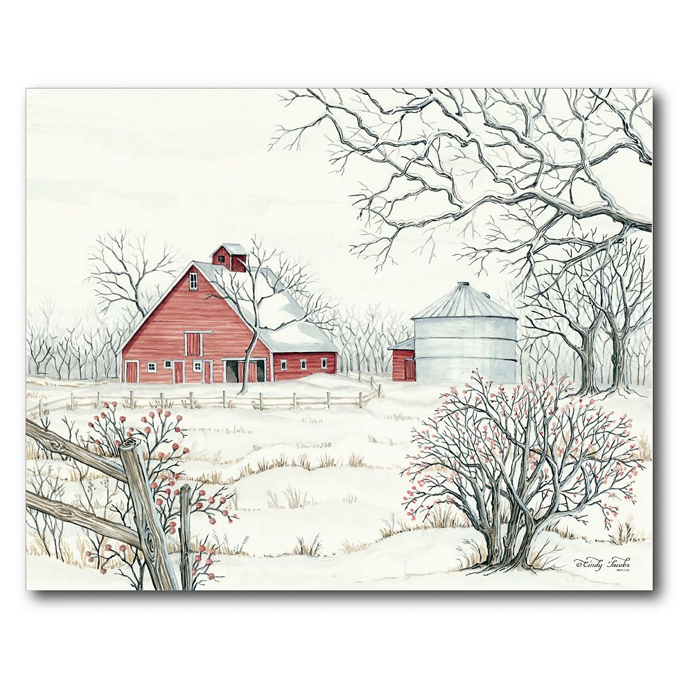 COURTSIDE MARKET Winter Barn Canvas Wall Art