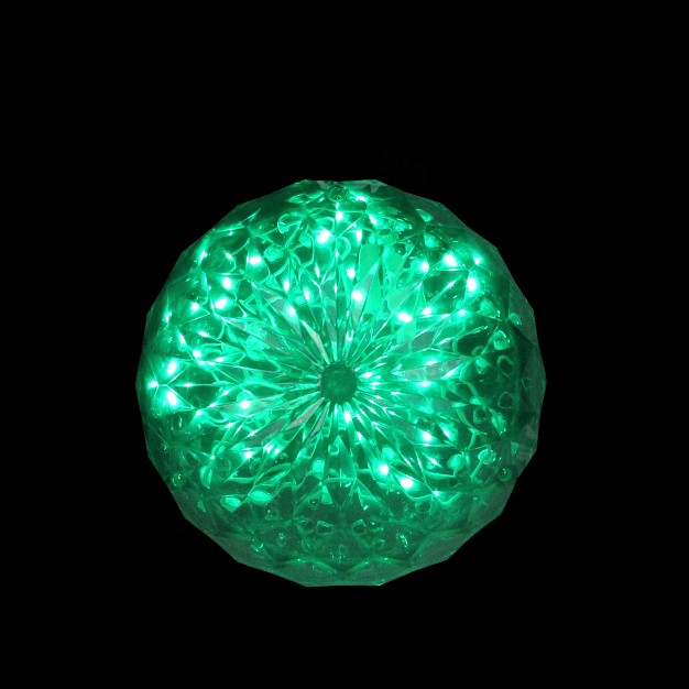 Led Lighted Green Crystal Sphere Outdoor Christmas Decoration