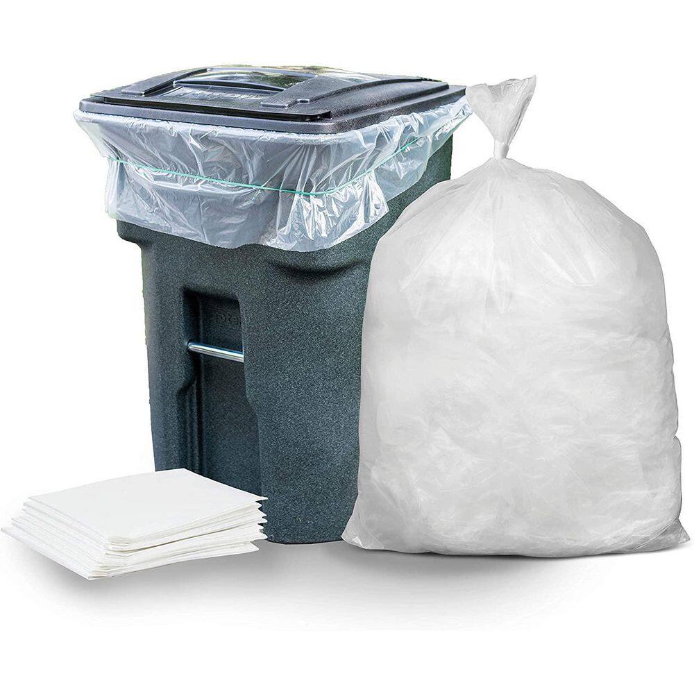 Plasticplace 61 in. x 68 in. 95 Gal. to 96 Gal. 1.5 mil Clear Garbage Bag Liners (25-Count) W95LDC1525A