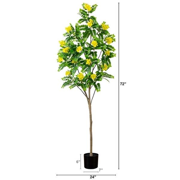 6' Artificial Flowering Citrus Tree with Real Touch Leaves