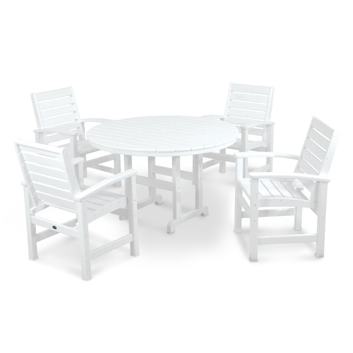 Polywood Signature 5-Piece Round Farmhouse Dining Set PWS152-1