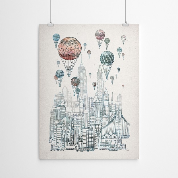 Americanflat Architecture Minimalist Voyages Over New York By David Fleck Poster