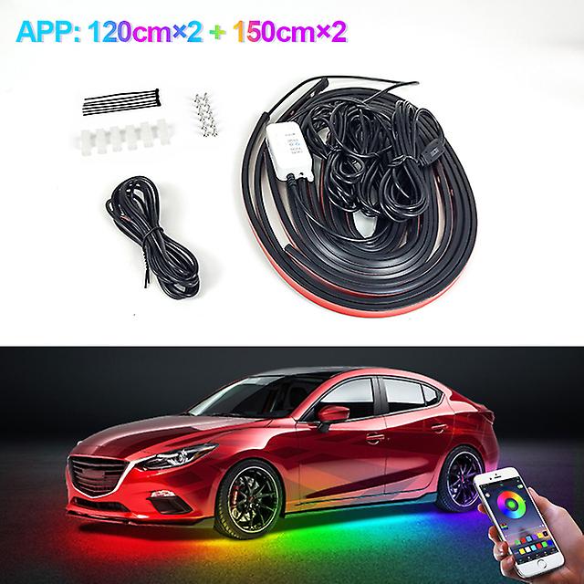 Car Flexible Underglow Strip Light Led Underbody Remote App Control Rgb Neon Lights Atmosphere Lamp For Auto Decoration