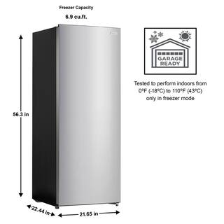 Vissani 7 cu. ft. Convertible Upright FreezerRefrigerator in Stainless Steel Garage Ready MDUFC7SS