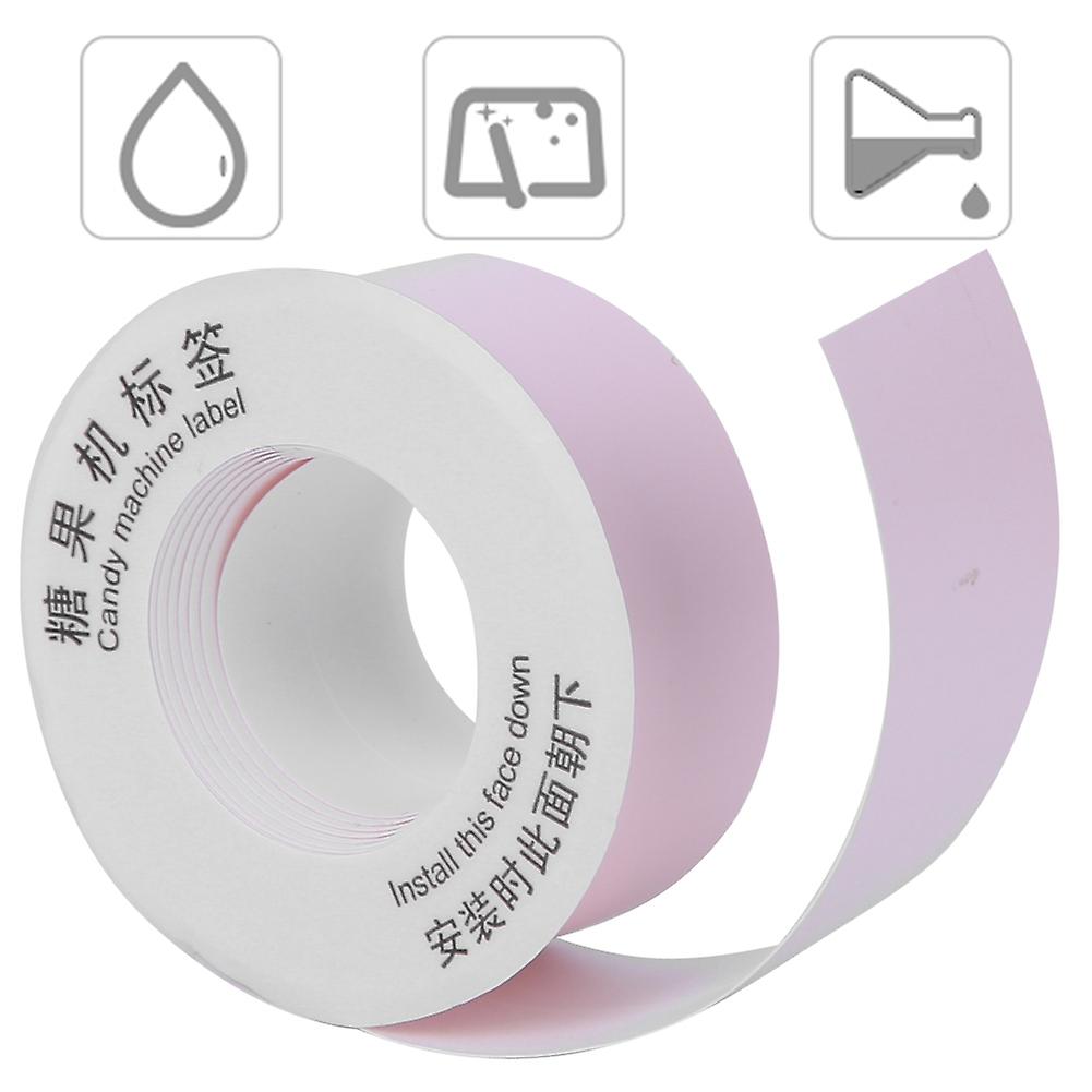 Label Tape Thermal Paper Fit For Labeling Machine Pink Base Black Letter