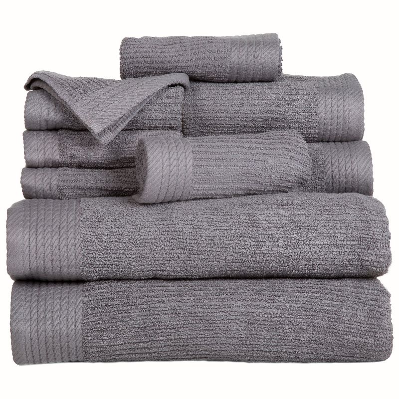 Portsmouth Home Ribbed Cotton 10-piece Bath Towel Set