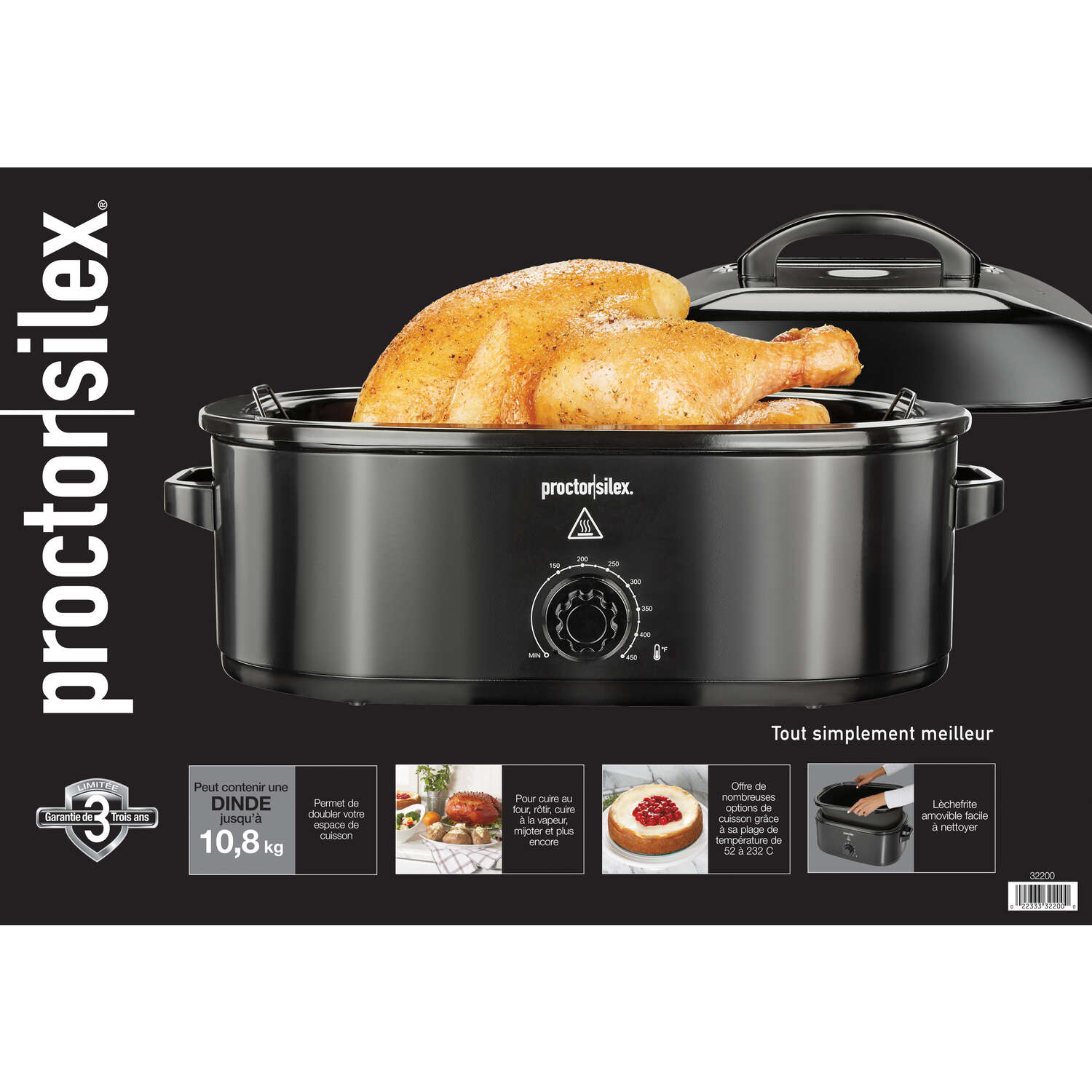 Proctor Silex Black Aluminized Steel 18 qt Roaster Oven