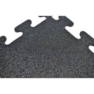 FANMATS Titan Tile Black 18 in. x 18 in. Rubber Tile Flooring (6-Pack) MM7010