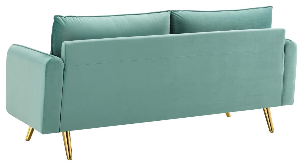 Sofa  Velvet  Pink  Modern  Living Lounge Room Hotel Lobby Hospitality   Midcentury   Sofas   by House Bound  Houzz