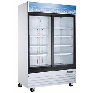 Cooler Depot SG series 53 in. W 45 cu. ft. Two Sliding Glass Door Reach In Merchandiser Commercial Refrigerator in White sg1.2sl