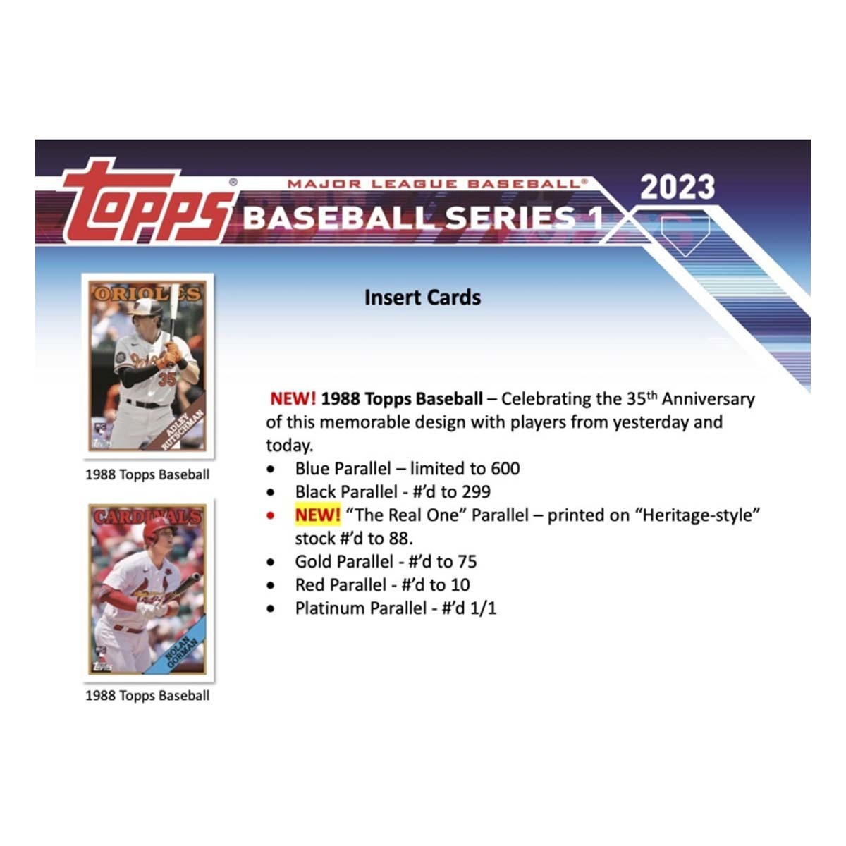 2023 Topps MLB Series 1 Baseball Trading Card Hanger Box