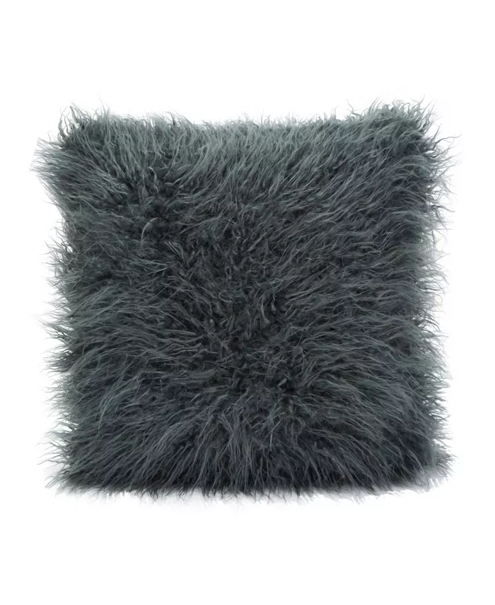 Saro Lifestyle Mongolian Faux Fur Decorative Pillow， 18