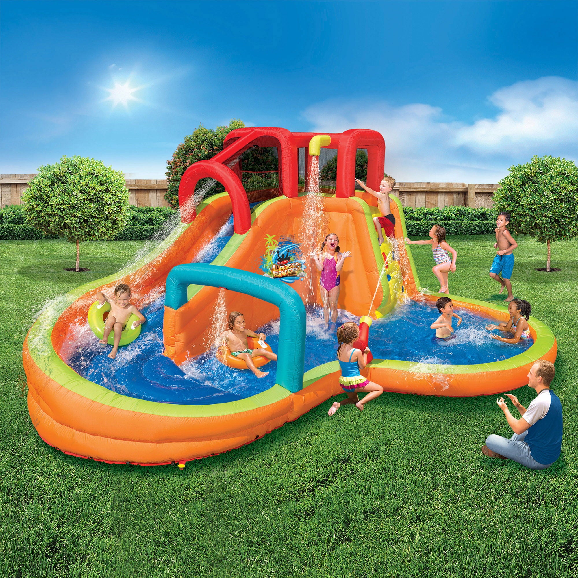 Banzai Summer Pack w/ Adventure Inflatable, Battle Bop Set, & Big Lawn Pong