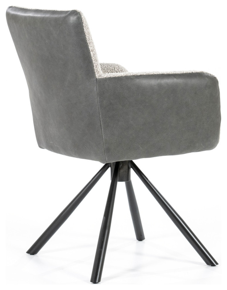 Beige Boucl√© With Gray Accent Chair  Eleonora Stef   Midcentury   Armchairs And Accent Chairs   by Luxury Furnitures  Houzz